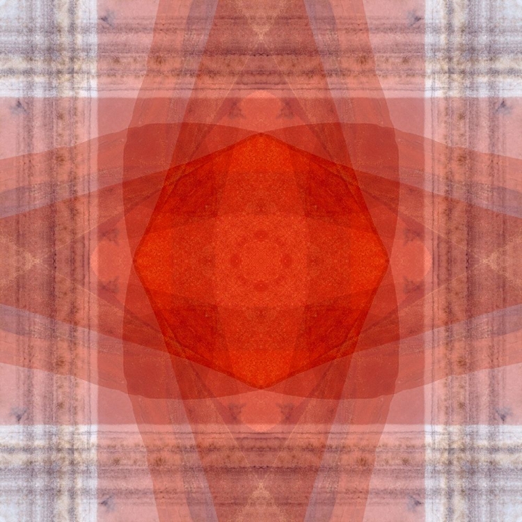 Picture of ORANGE AND WHITE QUILT-LIKE ABSTRACT
