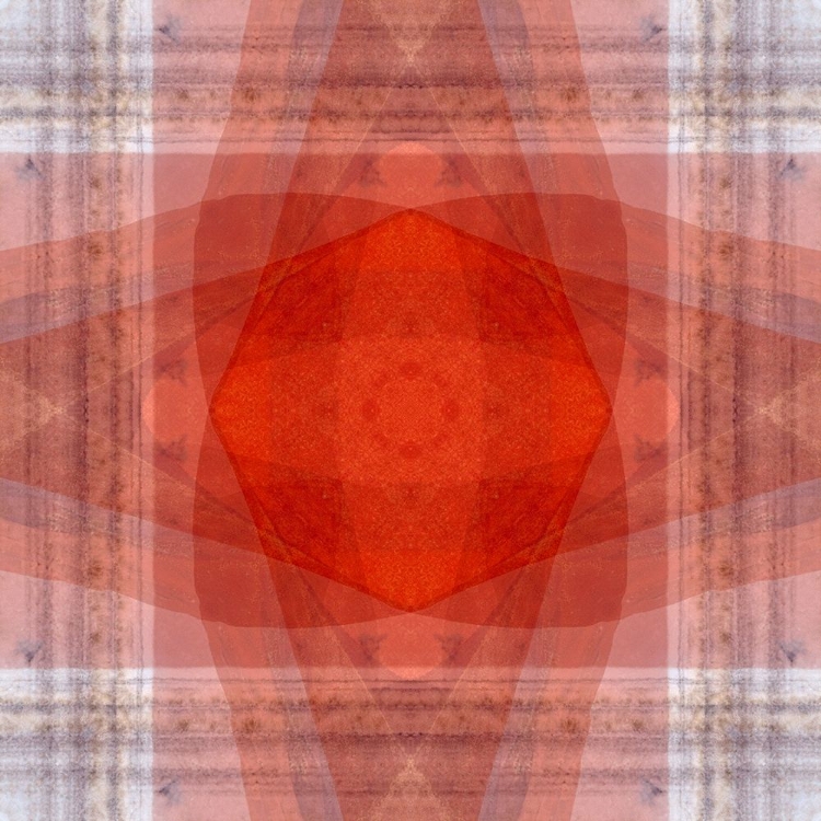 Picture of ORANGE AND WHITE QUILT-LIKE ABSTRACT