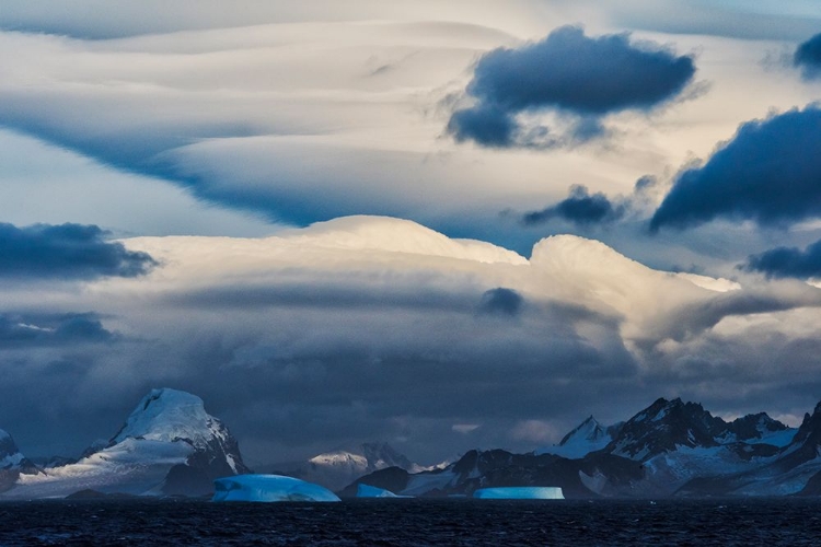 Picture of LANDSCAPE OF ICEBERG AND ISLAND IN THE SOUTH ATLANTIC OCEAN-ANTARCTICA