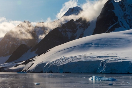 Picture of LANDSCAPE OF SNOW COVERED ISLAND IN SOUTH ATLANTIC OCEAN-ANTARCTICA