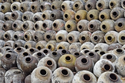 Picture of BIG PILE OF WINE JARS IN A WINERY-ZHEJIANG PROVINCE-CHINA