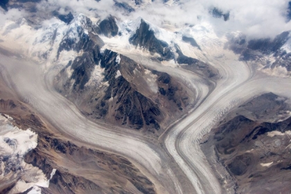 Picture of AERIAL VIEW OF SNOW MOUNTAIN AND GLACIER ON TIBETAN PLATEAU-CHINA