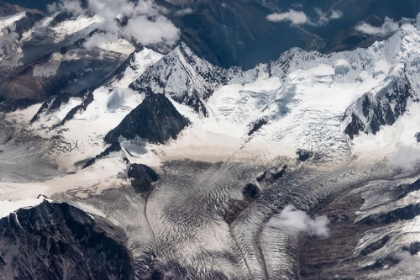 Picture of AERIAL VIEW OF SNOW MOUNTAIN AND GLACIER ON TIBETAN PLATEAU-CHINA