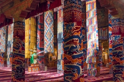 Picture of INSIDE A PRAYING HALL IN DREPUNG MONASTERY-GELUG UNIVERSITY MONASTERIES OF TIBET-LHASA-TIBET-CHINA
