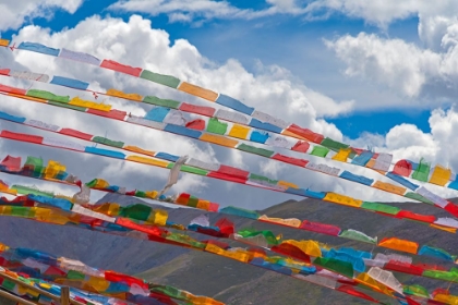 Picture of PRAYER FLAGS IN SIMILA MOUNTAIN-GYANTSE COUNTY-TIBET-CHINA