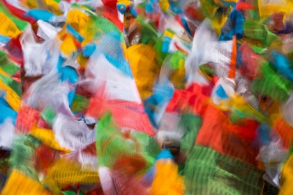 Picture of PRAYER FLAGS IN SIMILA MOUNTAIN-GYANTSE COUNTY-TIBET-CHINA