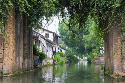 Picture of STONE BRIDGE AND TRADITIONAL HOUSES ON THE GRAND CANAL-SHAOXING-ZHEJIANG PROVINCE-CHINA