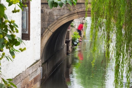 Picture of OLD HOUSE AND STONE BRIDGE ON THE GRAND CANAL-SHAOXING-ZHEJIANG PROVINCE-CHINA