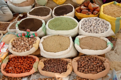 Picture of ASSORTED SPICES SOLD AT AN OPEN MARKET AT THE VILLAGE FAIR-KNOWN AS HAAT-NAGPUR-MAHARASHTRA-INDIA