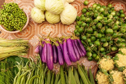 Picture of FOOD AT MARKET-VIENTIANE-CAPITAL OF LAOS-SOUTHEAST ASIA