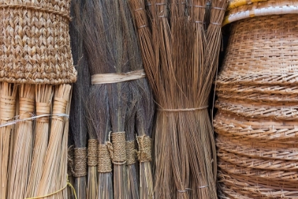 Picture of SELLING BROOMS AND BASKETS IN BHAKTAPUR DURBAR SQUARE-UNESCO WORLD HERITAGE SITE-BHAKTAPUR-NEPAL