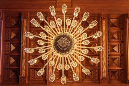 Picture of MIDDLE EAST-ARABIAN PENINSULA-OMAN-MUSCAT-CHANDELIER IN THE SULTAN QABOOS GRAND MOSQUE IN MUSCAT