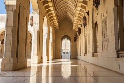 Picture of MIDDLE EAST-ARABIAN PENINSULA-OMAN-MUSCAT-EXTERIOR CORRIDOR OF SULTAN QABOOS GRAND MOSQUE IN MUSCAT