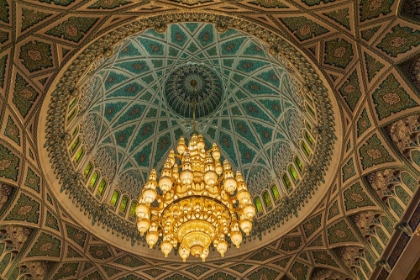 Picture of MIDDLE EAST-ARABIAN PENINSULA-OMAN-MUSCAT-CHANDELIER-SULTAN QABOOS GRAND MOSQUE IN MUSCAT