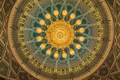 Picture of MIDDLE EAST-ARABIAN PENINSULA-OMAN-MUSCAT-CHANDELIER-SULTAN QABOOS GRAND MOSQUE IN MUSCAT