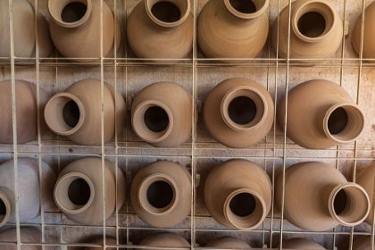 Picture of MIDDLE EAST-ARABIAN PENINSULA-OMAN-AD DAKHILIYAH-BAHLA-POTS AT THE AL-ADAWI POTTERY FACTORY IN OMAN