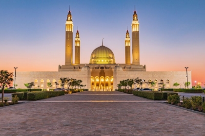 Picture of MIDDLE EAST-ARABIAN PENINSULA-OMAN-AD DAKHILIYAH-NIZWA-SUNSET AT THE SULTAN QABOOS GRAND MOSQUE