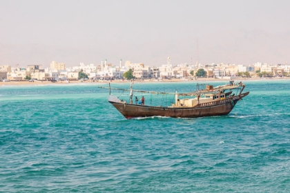 Picture of MIDDLE EAST-ARABIAN PENINSULA-AL BATINAH SOUTH-TRADITIONAL DHOW IN THE HARBOR AT SUR-OMAN