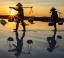 Picture of VIETNAM-DOC LET SALT LAKE-WORKERS HARVESTING THE SALT-EARLY MORNING SUNRISE