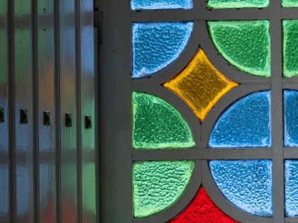 Picture of CUBA-VINALES-UNESCO WORLD HERITAGE SITE-STAINED GLASS WINDOW