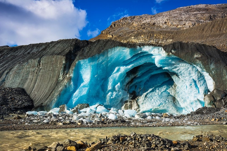 Picture of BLUE ICE AND MELTWATER AT THE TOE OF THE ATHABASCA GLACIER-JASPER NATIONAL PARK-ALBERTA-CANADA