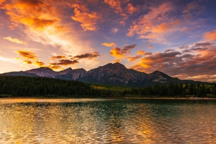 Picture of SUNSET AT PATRICIA LAKE-JASPER NATIONAL PARK-ALBERTA-CANADA