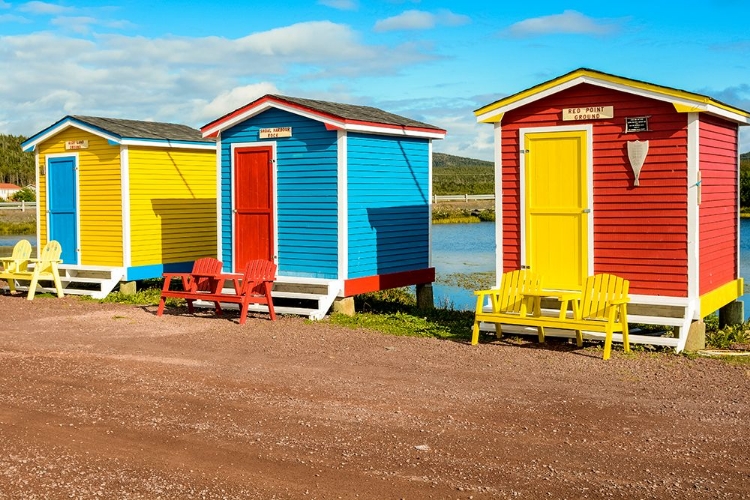 Picture of COLORFUL BEACH HUTS-CAVENDISH-NEWFOUNDLAND-CANADA