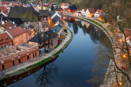 Picture of EUROPE-CZECH REPUBLIC-CESKY KRUMLOV-OVERVIEW OF TOWN AND VLTAVA RIVER