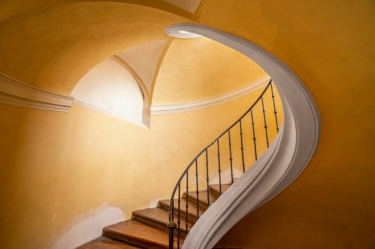 Picture of CZECH REPUBLIC-PRAGUE-KUTNA HORA-STAIRWELL IN MONASTERY CHURCH OF ASSUMPTION OF OUR LADY AT SEDLEC