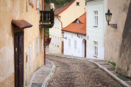 Picture of EUROPE-CZECH REPUBLIC-PRAGUE-HOUSES ON COBBLESTONE STREET