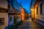 Picture of EUROPE-CZECH REPUBLIC-PRAGUE-GOLDEN LANE BUILDINGS AND STREET AT NIGHT