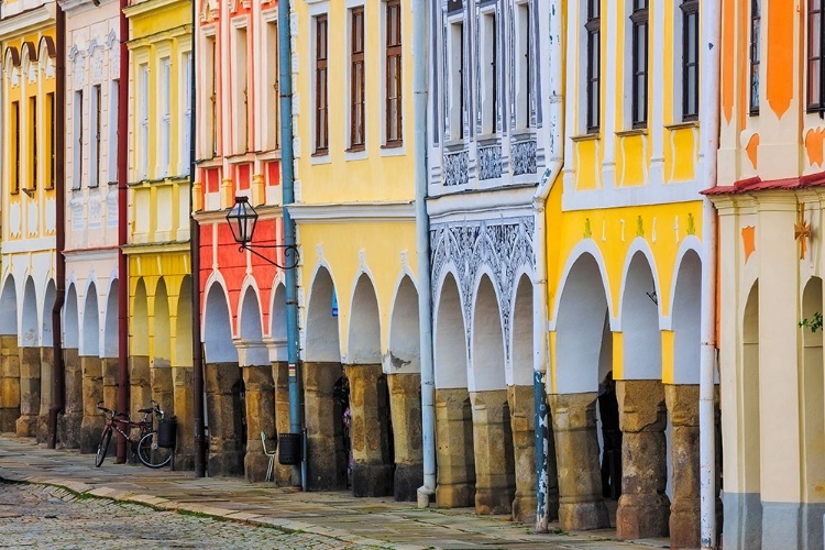 Picture of EUROPE-CZECH REPUBLIC-TELC-COLORFUL ROW OF BUILDINGS