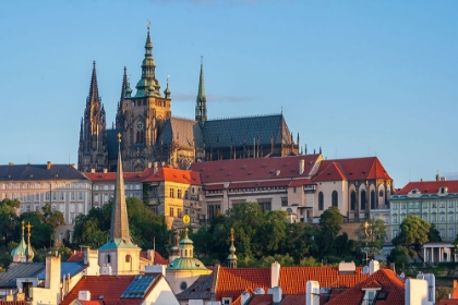 Picture of PRAGUE-CZECH REPUBLIC-ST-VITUS CATHEDRAL ABOVE ROOFS OF CITY