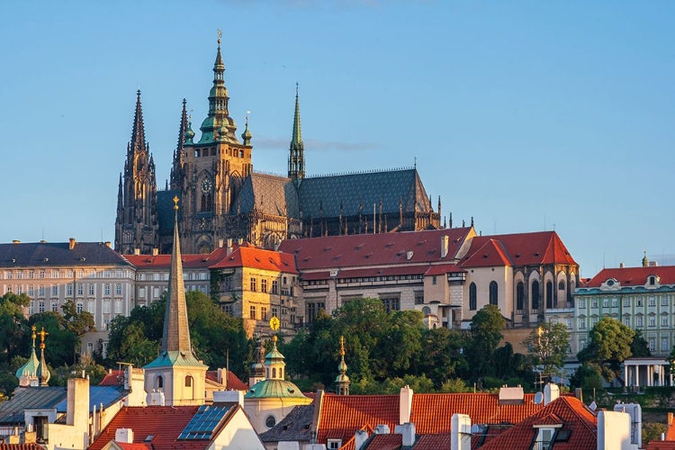 Picture of PRAGUE-CZECH REPUBLIC-ST-VITUS CATHEDRAL ABOVE ROOFS OF CITY
