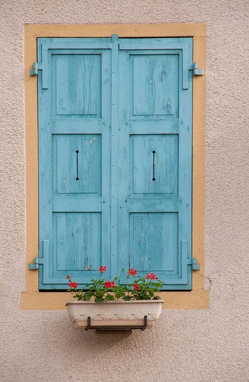 Picture of FRANCE-BURGUNDY A RUSTIC WINDOW GRACES A BUILDING IN THE BURGUNDY VILLAGE OF LOUHANS