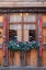Picture of COLMAR-FRANCE OLD TOWN COLMAR ADORNED WITH CHRISTMAS DECORATION OLD SKIS DECORATE A RUSTIC CAFÉ