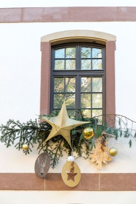 Picture of STRASBOURG-FRANCE CHRISTMAS DECORATION ADORNS WINDOWS