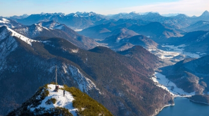 Picture of VIEW TOWARDS JACHENAU AND KARWENDEL MOUNTAIN RANGE-VIEW FROM MT-HERZOGSTAND NEAR LAKE WALCHENSEE-GE