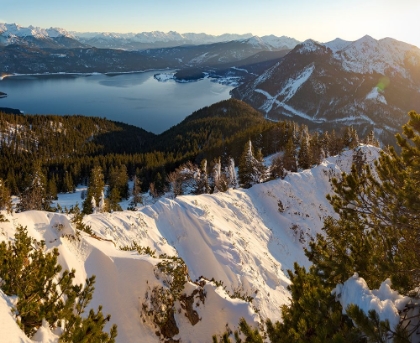 Picture of VIEW TOWARDS LAKE WALCHENSEE AND THE KARWENDEL MOUNTAIN RANGE-VIEW FROM MT-JOCHBERG NEAR LAKE WALCH