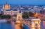 Picture of HUNGARY-BUDAPEST-SZECHENYI CHAIN BRIDGE ACROSS THE DANUBE RIVER-ILLUMINATED AT NIGHT-BUILT BETWEEN 