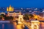 Picture of HUNGARY-BUDAPEST-SZECHENYI CHAIN BRIDGE ACROSS THE DANUBE RIVER-ILLUMINATED AT NIGHT-BUILT BETWEEN 