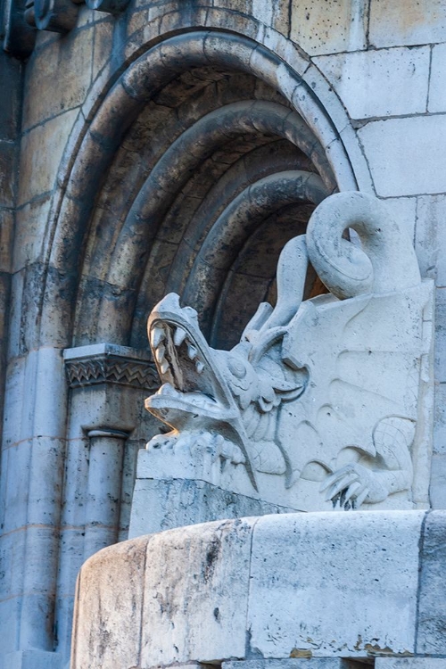 Picture of HUNGARY-BUDAPEST-DRAGON STATUE AT FISHERMANS BASTION BUILDING