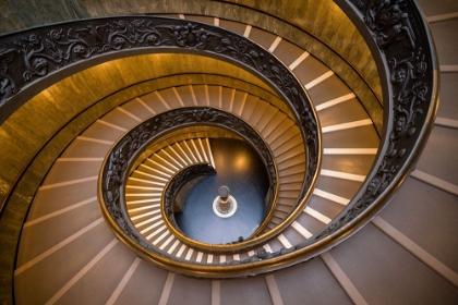 Picture of EUROPE-ITALY-ROME-BRAMANTE STAIRWELL AT THE VATICAN MUSEUM
