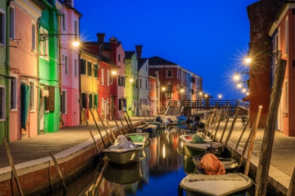 Picture of EUROPE-ITALY-VENICE-BLUE HOUR ON CANAL IN BURANO