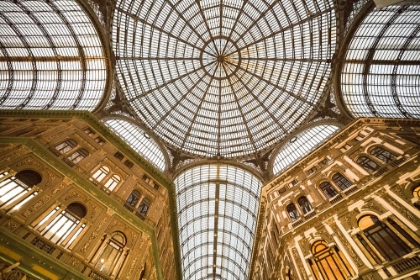 Picture of EUROPE-ITALY-NAPLES-LOOKING UP AT GALLERIA UMBERTO SHOPPING ARCADE CEILING