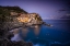 Picture of EUROPE-ITALY-MANAROLA-SUNSET COASTLINE WITH TOWN AND OCEAN