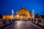 Picture of EUROPE-ITALY-ROME-BRIDGE TO CASTEL SANTANGELO LIT AT NIGHT