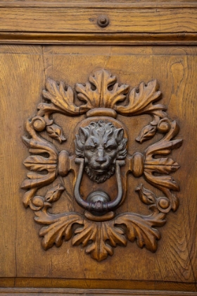 Picture of ITALY-TUSCANY ORNATE DOOR KNOCKER IN THE HISTORIC HILL TOWN OF MONTALCINO