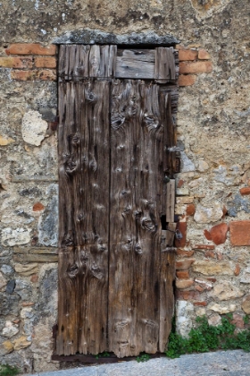 Picture of ITALY-TUSCANY-MONTERIGGIONI OLD DOORWAY IN THE WALLED TOWN OF MONTERIGGIONI