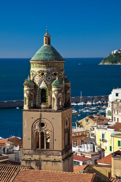 Picture of ITALY-AMALFI LIGHT ON THE CATHEDRAL OF ST ANDREW AND THE TOWN OF AMALFI